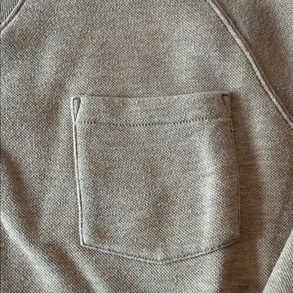 J. Crew Men's Tan Sweatshirt with Chest Pocket